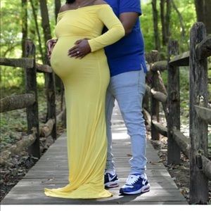 Yellow Maternity Photo/Baby Shower Dress